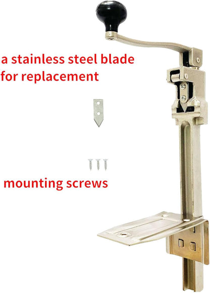 Heavy-Duty Commercial Can Opener – Industrial-Grade Manual Tabletop for 11000, Stainless Steel Blade for Cans Up to 11” Tall, for Kitchen, Restaurant, Ergonomic Handle, Easy to Clean