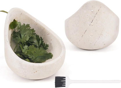 Marble Herb Peeler 3 Inches Cream Leaf Stripper with Brush for Fast Leaf Removal, Ideal for Parsley, Rosemary, and Cooking Salads