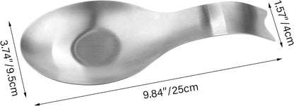 VanlonPro Stainless Steel Spoon Rest, Spatula Ladle Holder, Stainless Steel Utensil Spoon Rest Holder, Brushed Finish, Dishwasher Safe 9.8 x 3.7 Inch (Silver 1PC)