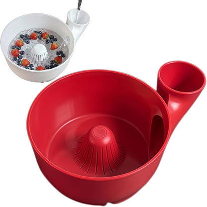 Fruit and Vegetable Washing Bowl, Multifunctional Plastic Colander with Handle, Kitchen Strainer Basket for Berries, Salad, Rinse, Drain, 10 Colors (white, S)