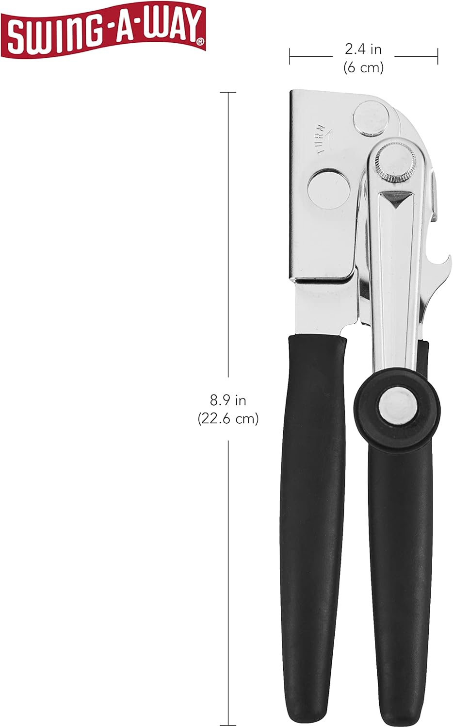 Swing-A-Way Easy-Crank Can Opener with Folding Crank Handle, Black, 3.50 x 4.50 x 10.50