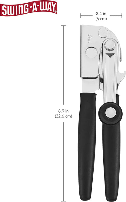 Swing-A-Way Easy-Crank Can Opener with Folding Crank Handle, Black, 3.50 x 4.50 x 10.50
