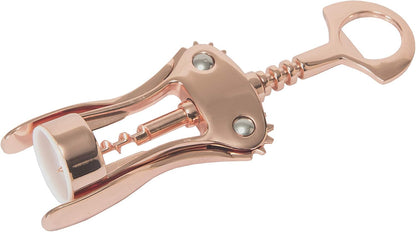 Wing Corkscrew, Wine Opener, Bottle Cap Opener, Steel, Copper Color