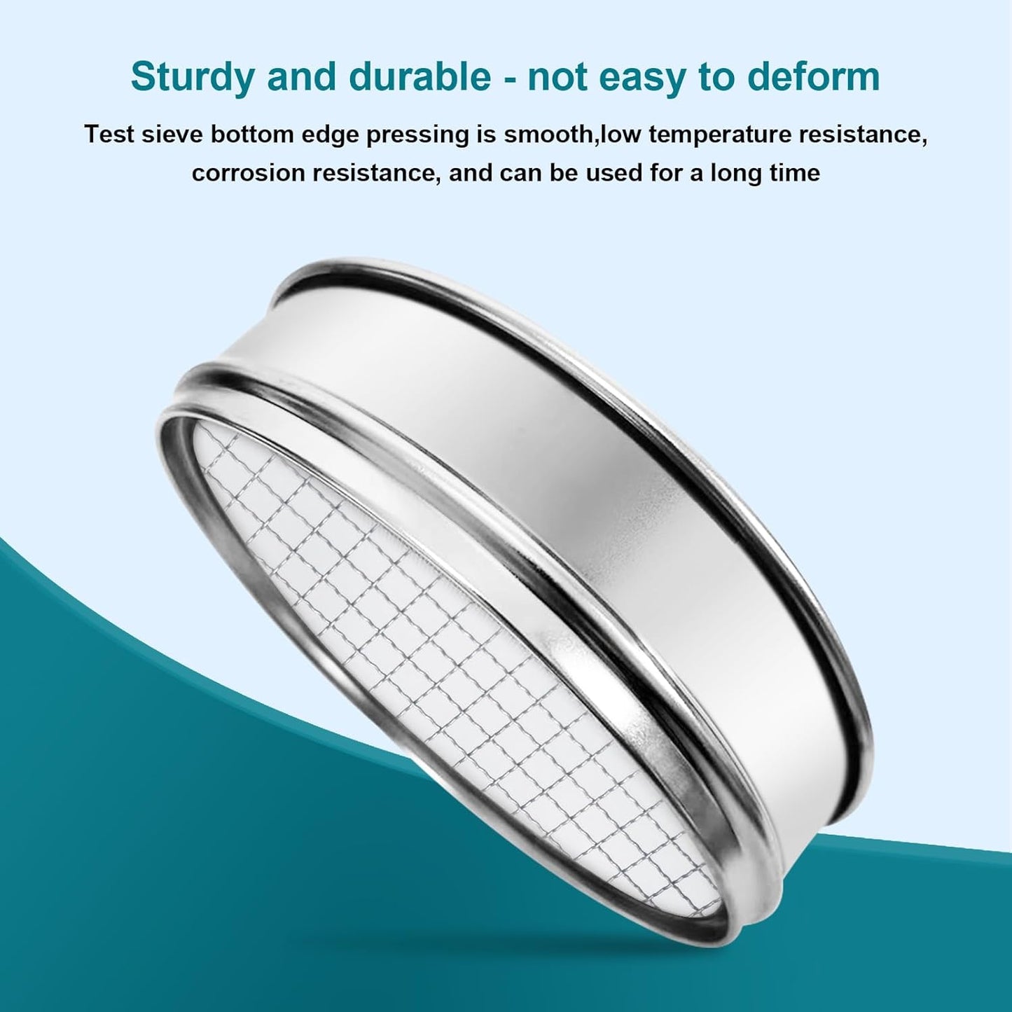 304 Stainless Steel Lab Sieve Screen Mesh, 100 Mesh (0.15mm) Aperture Test Sieve, 12Inch(30cm) Diameter Economy Standard Analysis Sample Test Sieves for Industrial Laboratory Homes - Colors A
