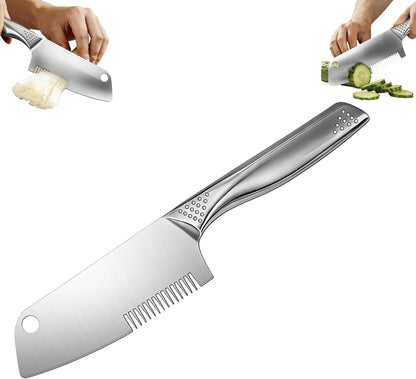 Stainless Steel Multi-Purpose Julienne Peeler, 2-in-1 Vegetable Julienne Slicer Blade, Quick & Easy Kitchen Multifunctional Shredder Cutter Tool for Fruit, Potatoes, Carrot, Green Onion (Small)