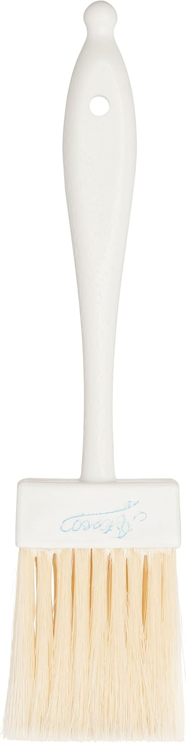Ateco Pastry Brush, 2-Inch Wide Head with Natural White Boar Bristles & Molded Plastic Handle
