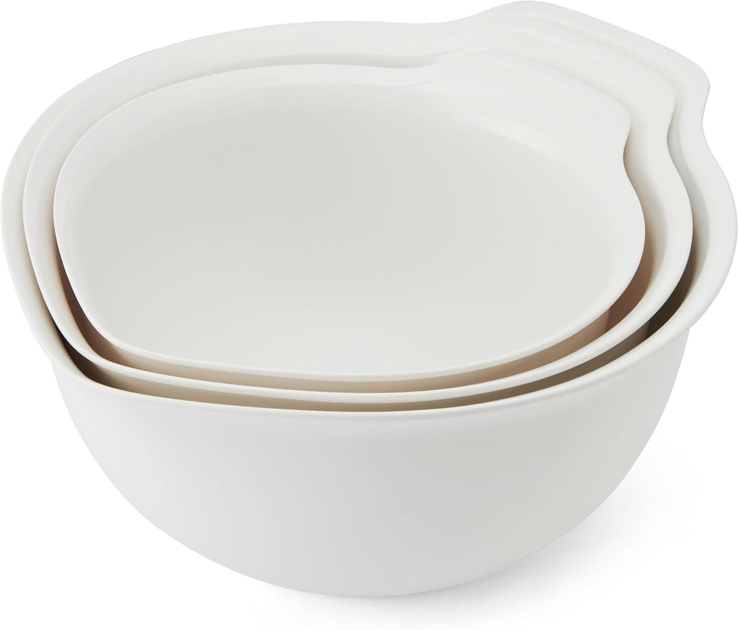 KitchenAid Universal Nesting Plastic Mixing Bowls, Set Of 3, 2.5 quart, 3.5 quart, 4.5 quart, Non Slip Base with Easy Pour Spout to Reduce Mess, Dishwasher Safe, Aqua Sky, White, Gray