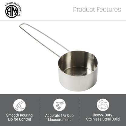 American METALCRAFT, Inc. American Metalcraft MCL125 Stainless Steel Measuring Cup, 1 1/4-Cup