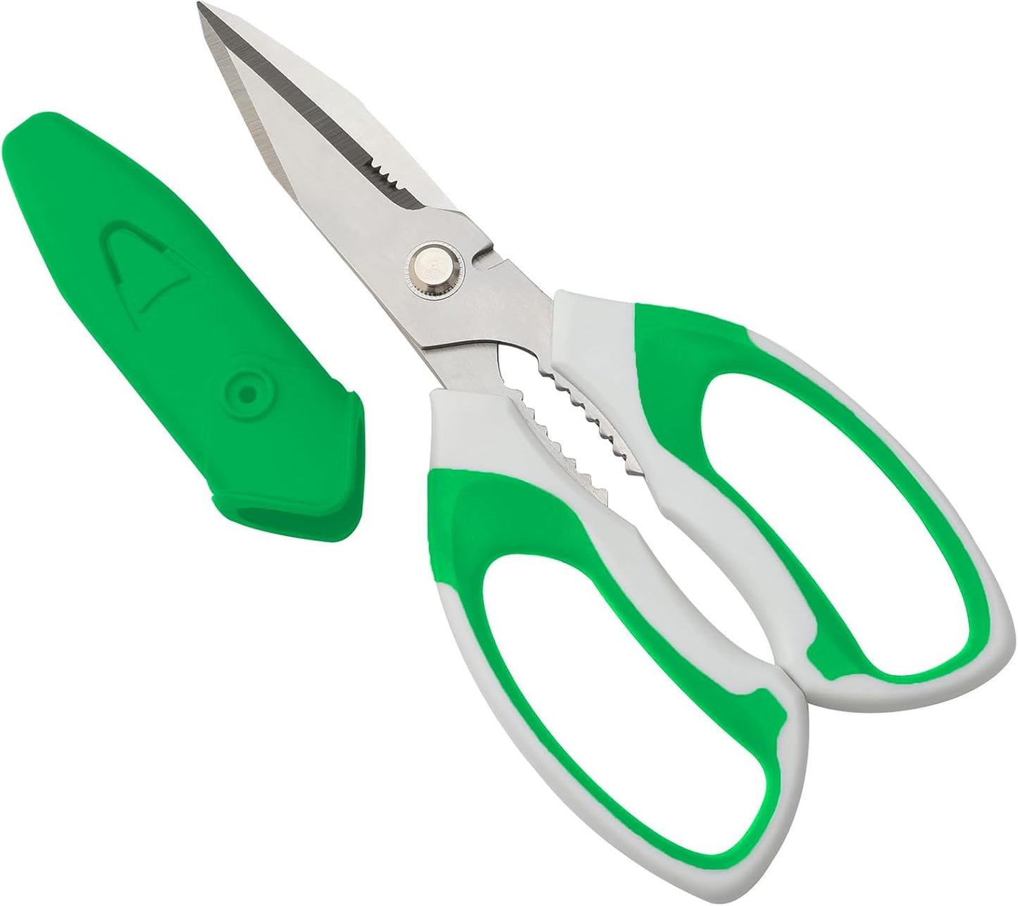 BoFuYuan Utility Scissors Heavy Duty: 8-Inch sharp Scissors All Purpose heavy duty, Serrated Blades Cut Carpet, Cardboard, Wire, Leather, Fabric, Multipurpose Shears for Kitchen, Garden, Office, Craft