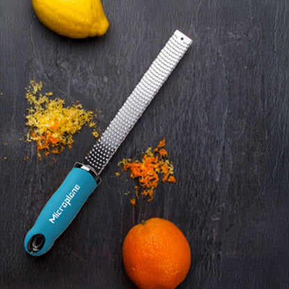 Premium Classic Series Zester - Pomegranate Red | Lemon Zester tool, Hard Cheese & Vegetable Grater | For Citrus, Parmesan Cheese, Garlic, Ginger, Nutmeg | Fine Stainless Steel Blade, Made in USA