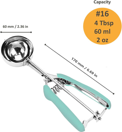 Cookie Scoop, Ice Cream Scoop, 1Tbsp/15 ml/0.5oz Cookie Scoops for Baking, 18/8 Stainless Steel Cookie Scooper for Baking, Ice Cream Scooper with Trigger Release, Cookie Dough Scoop with Non-slip Grip