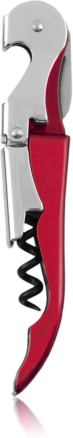 True Truetap Double Hinged Waiter's Corkscrew Wine Opener, Stainless Steel Wine Bottle Opener with Built In Foil Cutter, Home Bar Tools, Bar Cart Accessories, Wedding Gifts, Set of 1, Black