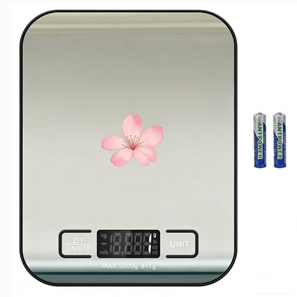 Digital Shipping Scale,Stainless Steel Panel, Accurate Portable Postal Scale for Packages, Small Business,Kitchen, Food, Handmade, Liquids, and Boutique (Rose Gold Battery(5kg/1g))