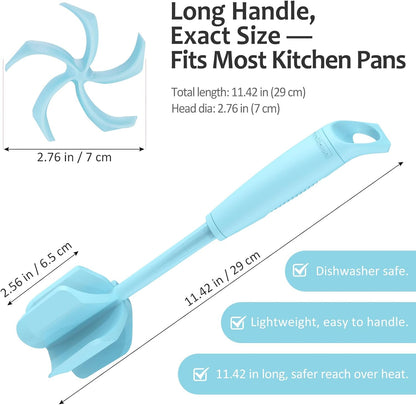 Ourokhome Meat Chopper and Potato Masher, Heat Resistant Nylon Ground Beef Smasher for Hamburger, 5 Curved Blades Nonstick Mixer & Stirrer, Practical Kitchen Gadgets, Black