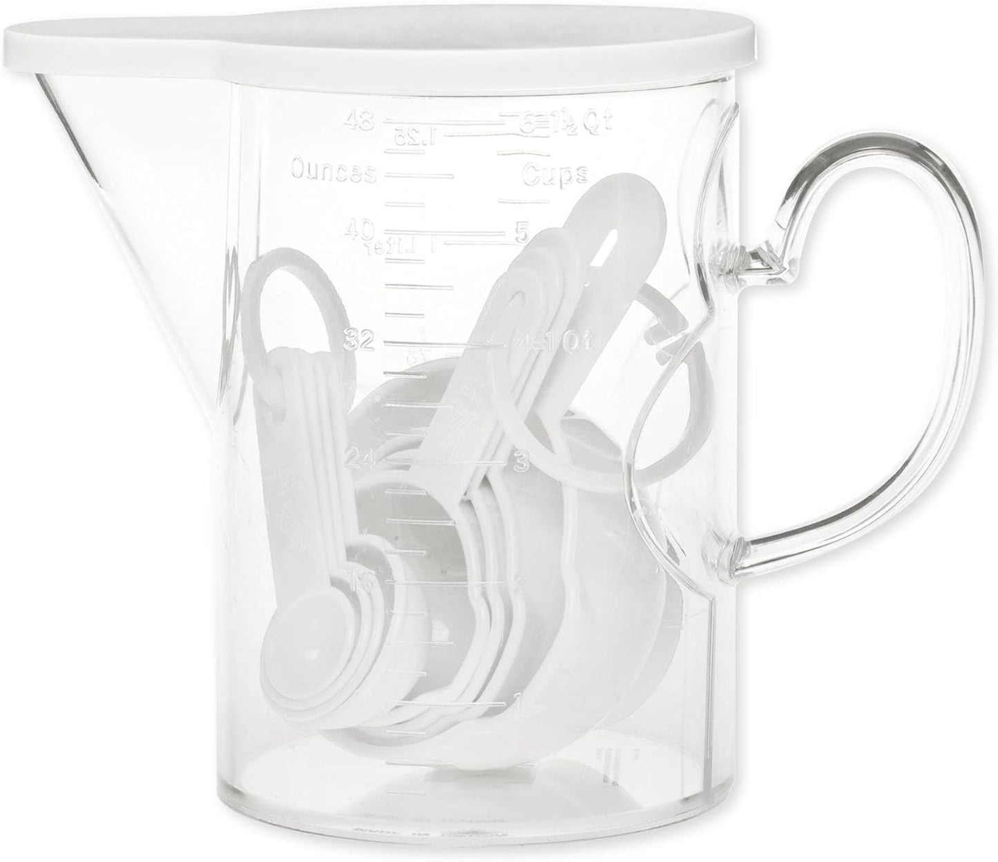 Measuring Cups and Measuring Spoons Set of 10 Pieces, Supreme Housewares Plastic Multi-Purpose Home Essentials Cooking, and Baking Tools BPA Free Dishwasher Safe for Liquid and Dry (Pink)