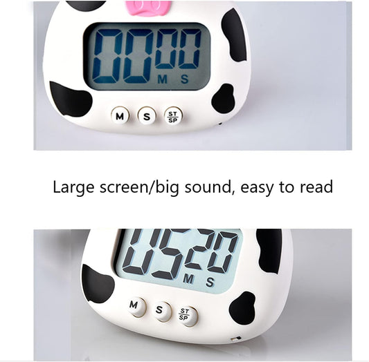 Kitchen Timer, Cute Cartoon Animal Countdown, Digital Cooking Timer with Magnetic, LCD Large-Screen Visual Clock, Hangable Alarm Clock with Stand，for Cooking Bake Sport Game (Timer-XG)