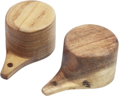 Oedema 2 Pcs Wooden Measuring Cup 1/4 Cup Mini Coffee Scoop Kitchen Measure Tool Measuring Spoon for Coffee Beans Tea
