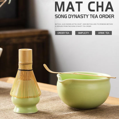 Matcha Set, Matcha Whisk Set Includes Matcha Bowl and Whisk, Whisk Holder, Sifter, Scoop, Spoon Holder, Tea Towel- 7pcs Perfect Matcha Kit for Matcha Tea Ceremony