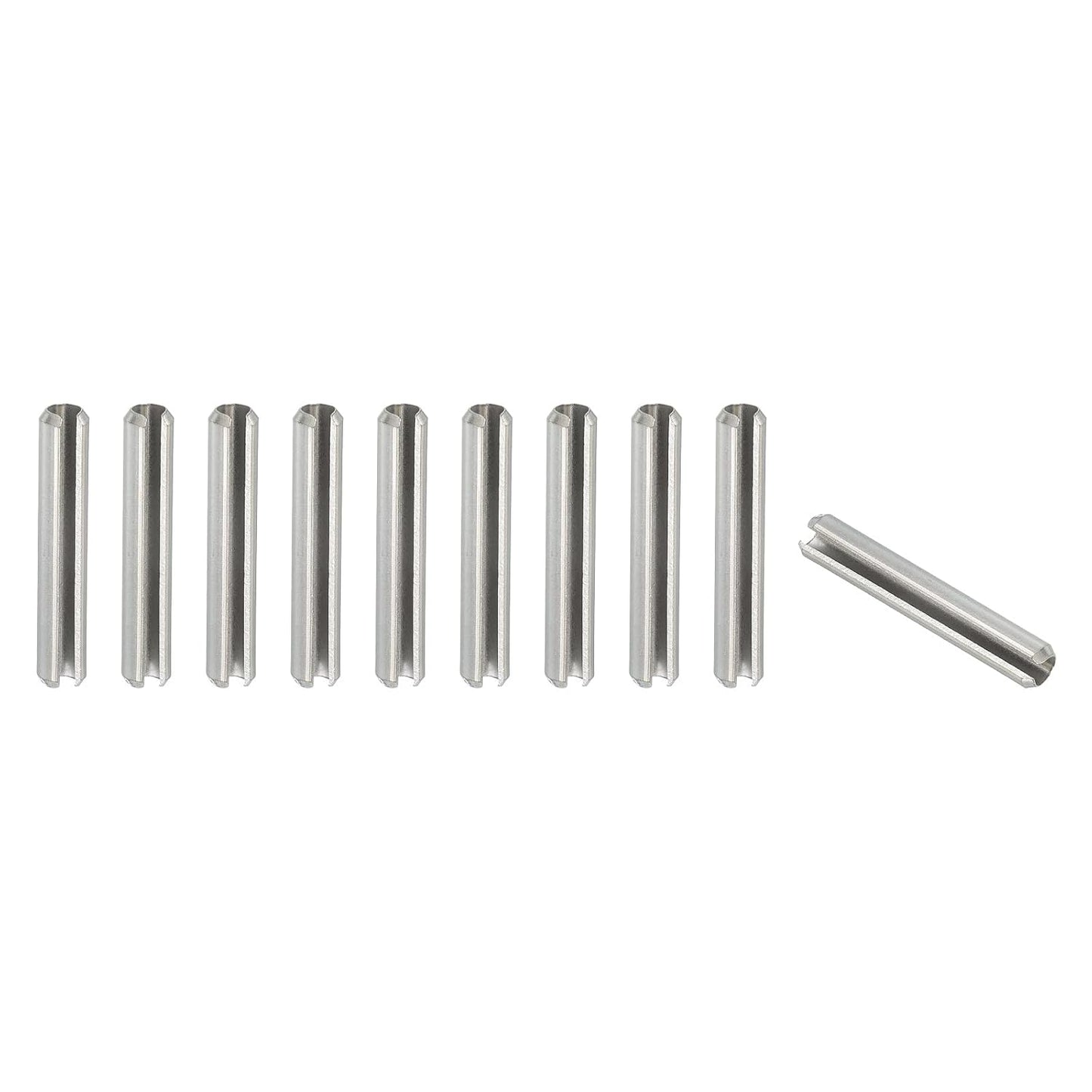 PATIKIL Slotted Spring Pin, 50 Pcs 1/8" x 3/4" (3.2mm x 20mm) 304 Stainless Steel Split Roll Pins Spring Dowel for Home Improvement Automotive Machine Repair, Silver - Colors B