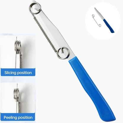 2 Pcs Julienne Peeler Vegetable Peeler, Stainless Steel Vegetable Julienne Peeler and Slicer, Quick Slicing Knife Household Spring Fruit Knife, Veggie Peelers with Removable Spring
