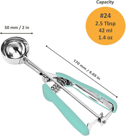 Cookie Scoop, Ice Cream Scoop, 1Tbsp/15 ml/0.5oz Cookie Scoops for Baking, 18/8 Stainless Steel Cookie Scooper for Baking, Ice Cream Scooper with Trigger Release, Cookie Dough Scoop with Non-slip Grip