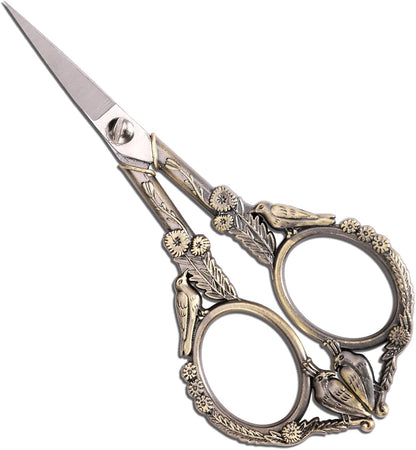 YOUGUOM Sewing Embroidery Scissors, Small Thread Scissor for Craft Artwork Needlework Yarn Knitting Detail Snips, Black Cute Bird Shears