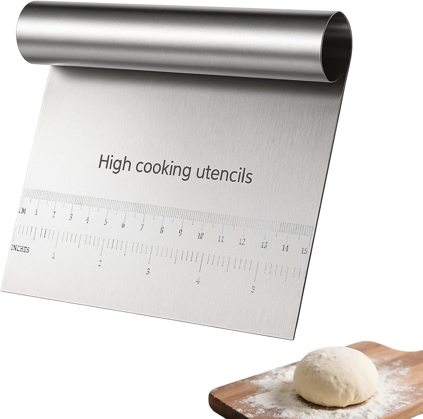 2 Pcs Bench Dough Scraper Cutter, Stainless Steel Pastry Cutter Kitchen Food Scraper Chopper, Metal Dough Scrapers Versatile Kitchen Tool for Butter, Baking, Bread, Cake, Pizza, and More(2Pcs)