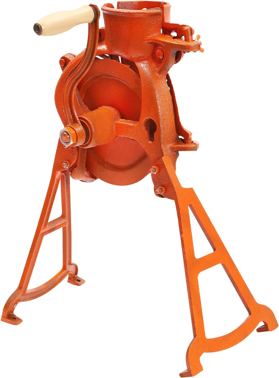 Manual Corn Thresher Hand Corn Sheller with Wooden Handle, Hand Corn Sheller Heavy Duty Shelling Machine Corn Thresher & Peeling Peeler Corn Cob Stripper Tool (orange)