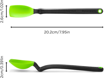 Dreamfarm Mini Supoon Non-Stick Sit-Up Silicone Scraping Cooking Spoon, Jar Scraper Measures 5ml Tsp - 8" Yellow
