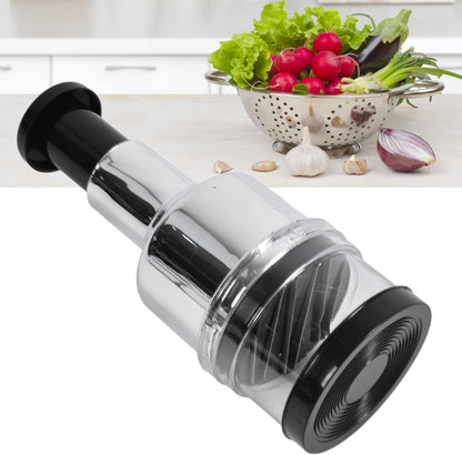 Manual Food Chopper Stainless Steel Vegetable Cutter for Onions Garlic Nuts Salads Hand Operated Kitchen Prep Tool