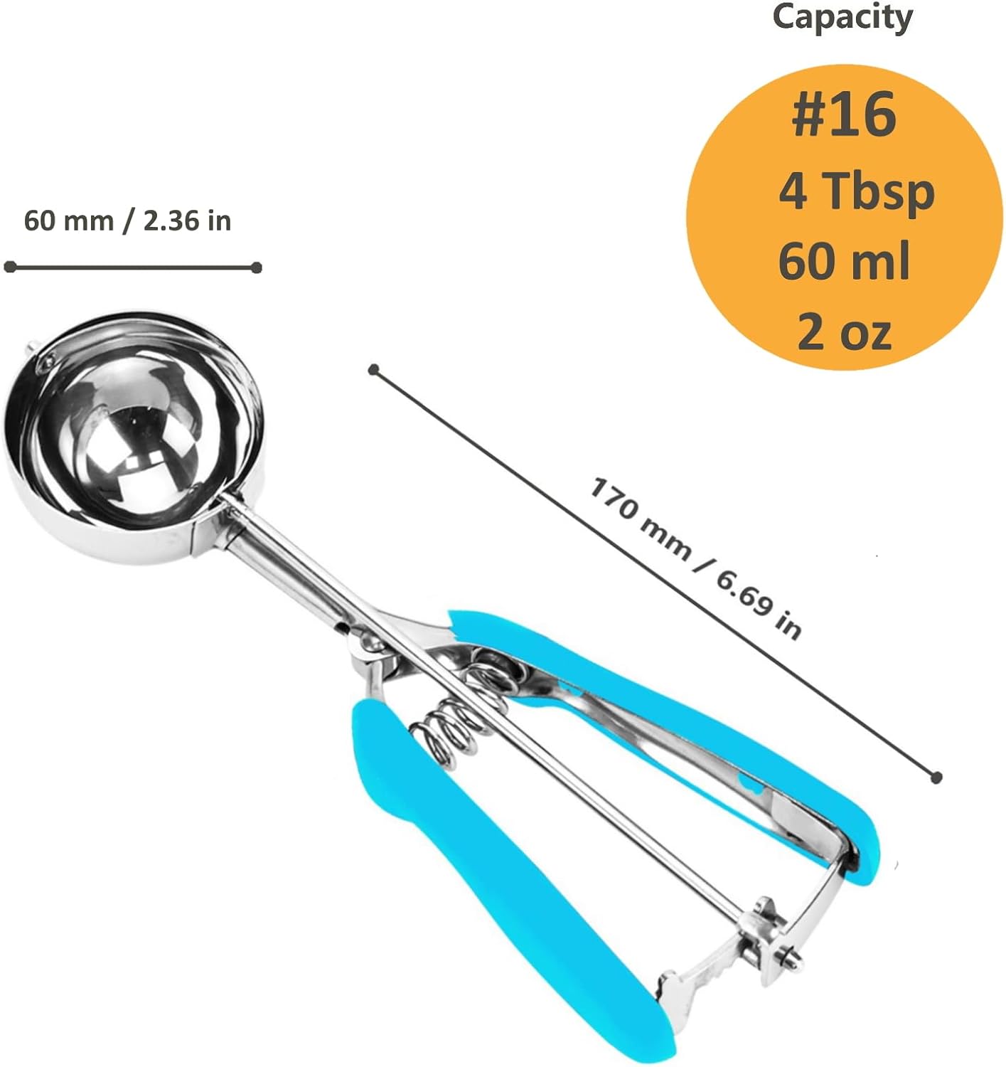 Cookie Scoop, Ice Cream Scoop, 1Tbsp/15 ml/0.5oz Cookie Scoops for Baking, 18/8 Stainless Steel Cookie Scooper for Baking, Ice Cream Scooper with Trigger Release, Cookie Dough Scoop with Non-slip Grip
