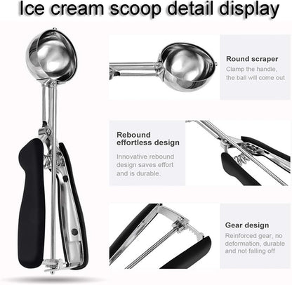 Cookie Scoop, 1 Tbsp Ice Cream Scoop, Cookie Scoops for Baking, Cookie Dough Scoop for Cookie Cupcake Muffin Ice Cream Waffle, Comfortable Grip, Non-Slip