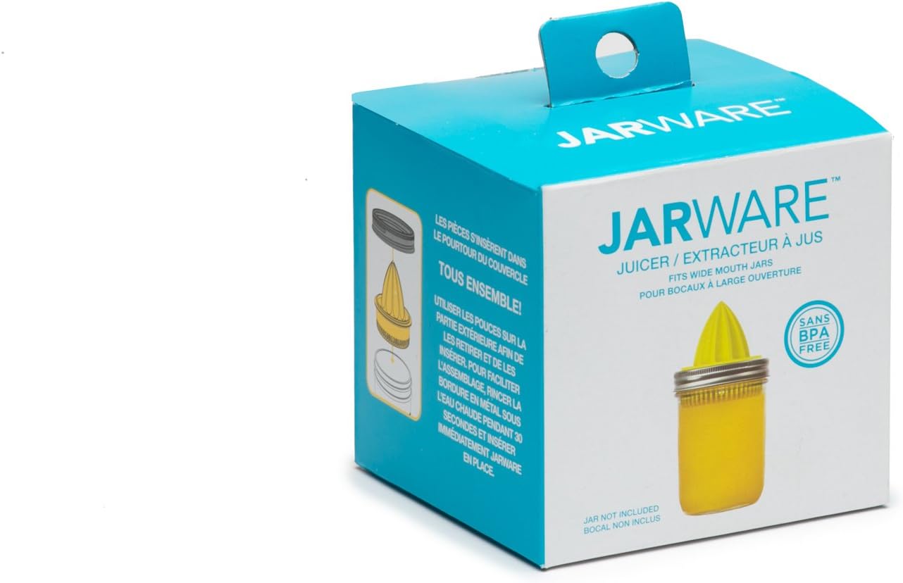 Jarware Citrus Juicer Lid For Wide Mouth Mason Jars, Stainless Steel Juicer