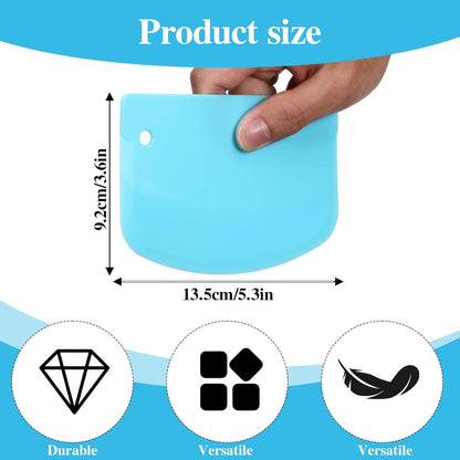5 Pcs Dough Scraper Flexible Pastry Scraper 5.3x3.6" Food Scrapers Plastic Bowl Scrapers for Bread Dough Non-Slip Sourdough Tools for Baking Pastry and Bread Making