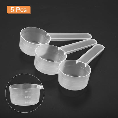uxcell 5Pcs Plastic Measuring Spoons 15g/30ml Table Spoon Powder Scoops Spoon for Measuring Coffee Protein Powder Spices, Clear