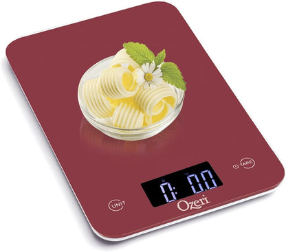 Ozeri Touch Professional Digital Kitchen Scale (12 lbs Edition), Tempered Glass in Elegant Black