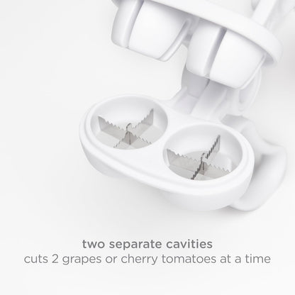 Ubbi Dual Grape Cutter for Toddlers & Kids, Stainless Steel Blade, Fruit and Vegetable Slicer, Safe and Easy to Use