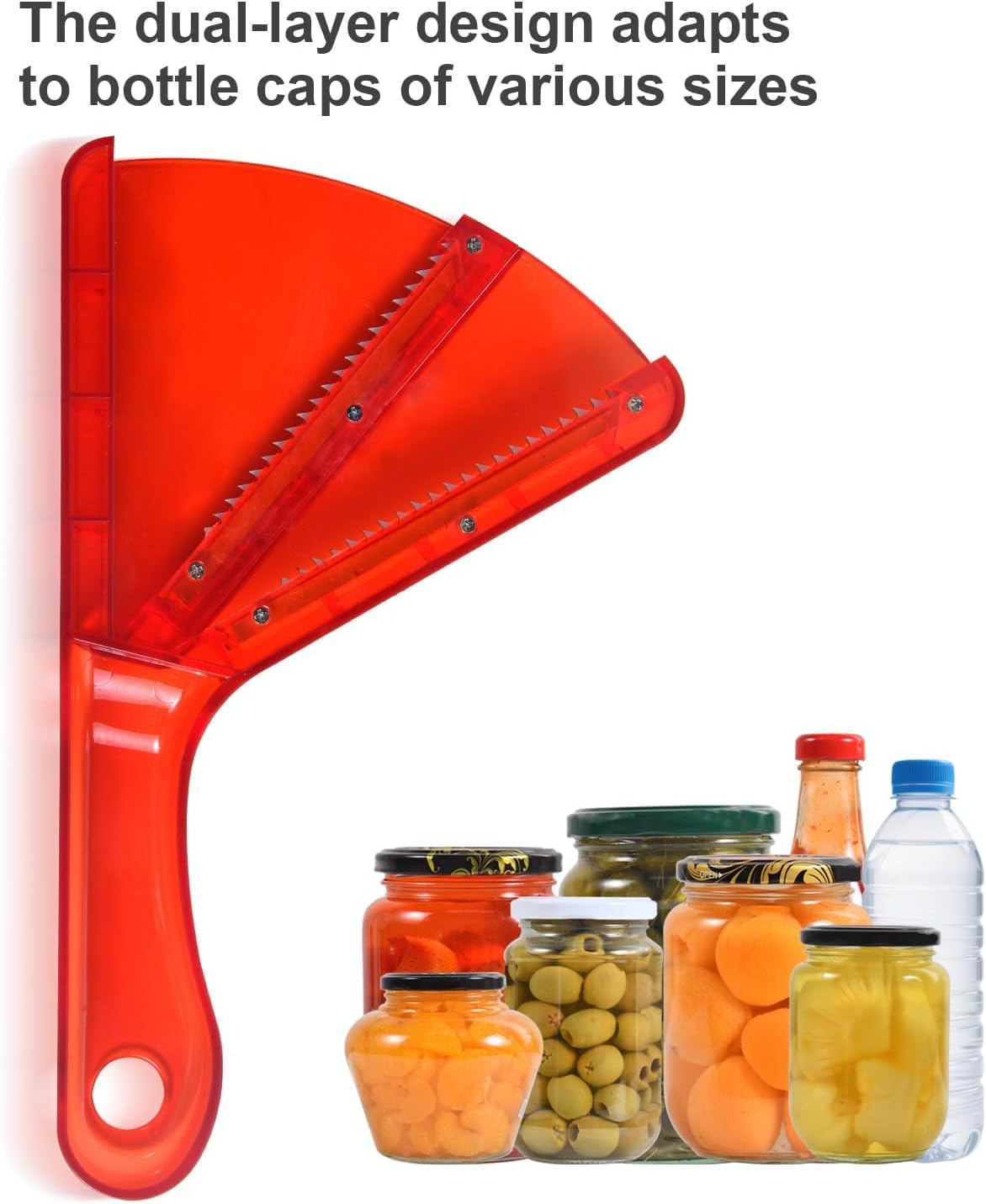 Jar Opener for Weak Hands, Dual-Layer Multifunctional Jar Opener Gripper, Bottle Openers for Seniors, Kitchen Gadgets, Non-Slip Jar Openers for Seniors, Arthritis, Lid Opener,