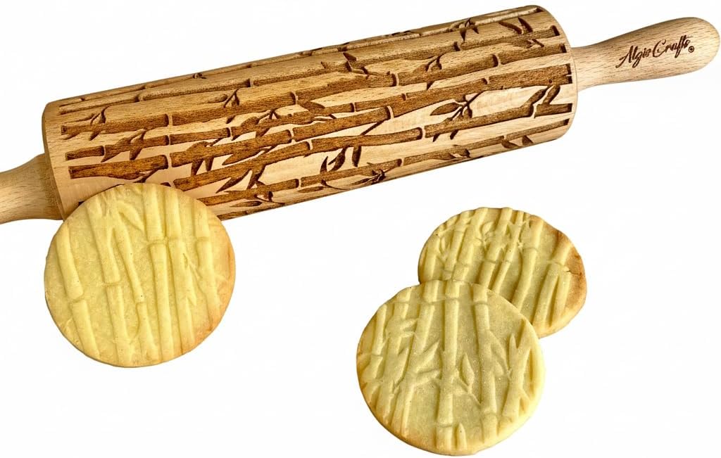 BEEHIVE Embossing Rolling Pin with Pattern. Laser Engraved Embossing Dough Roller for Homemade Cookies and Pottery by Algis Crafts