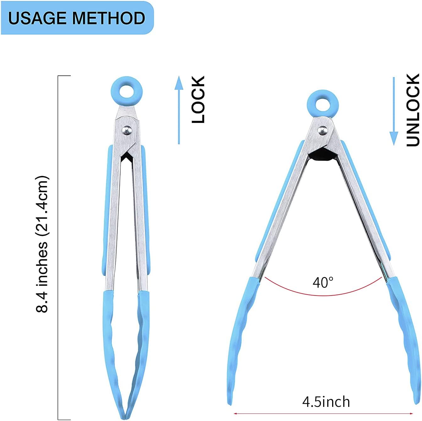 7 inch Cooking Tongs, MSY BIGSUNNY Set of 3 Mini Kitchen Tongs Silicone Serving Tongs With Silicone Tips for FoodGrill, Salad, BBQ (Snow White)