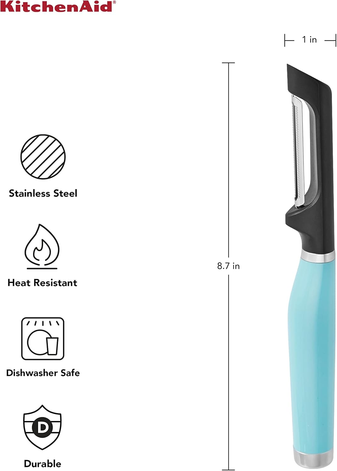 KitchenAid Classic Euro Peeler, 8.6 inches, Black