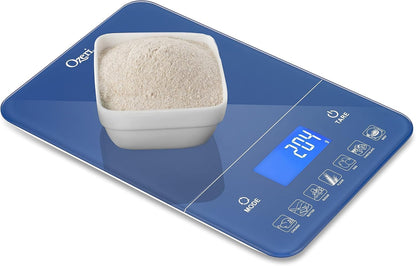 Ozeri Touch III Digital Kitchen Scale with Calorie Counter, 22 lbs (10 kg), Calla Green