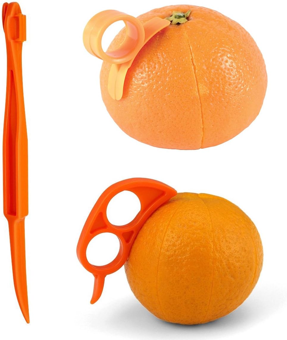 Orange Peeler Set Cosmer Orange Peeler Easy Open Citrus Lemon Citrus Peel Cutter Vegetable Slicer Fruit Tools Kitchen Gadgets (15 Pack Colorful)