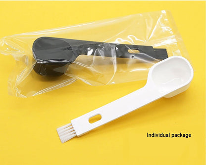 Plastic Coffee Scoops, 2 Tbsp Coffee Scoop with Brush & Espresso Grinder Brush for Ground Coffee Cleaning Tea Power, Coffee Tool for Barista Home Kitchen Café,4 Pack