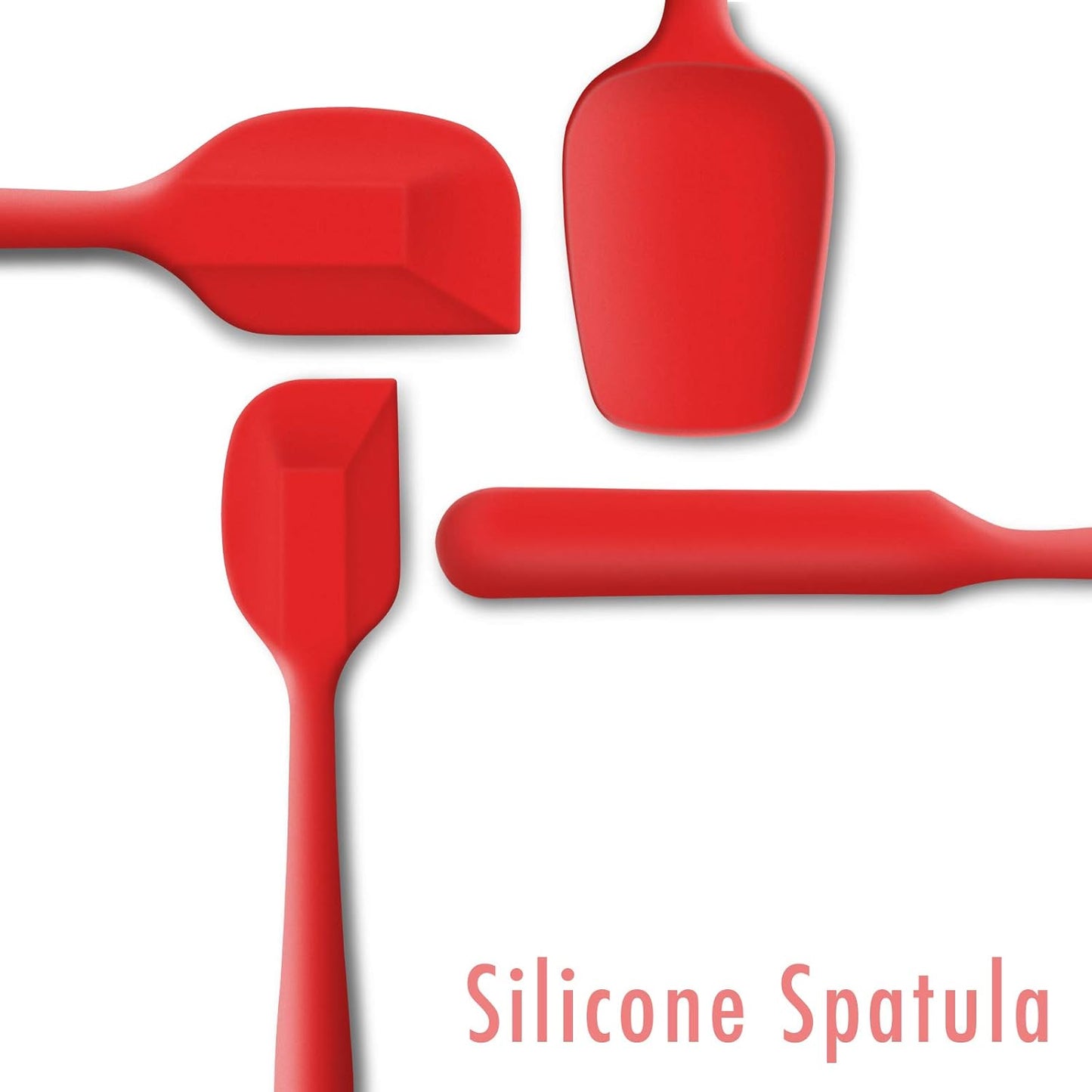 4 Piece Silicone Spatula Set, Flexible Heat Resistant Non-scratch Baking Cooking Rubber Spatulas with Stainless Steel Core, Orange