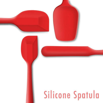4 Piece Silicone Spatula Set, Flexible Heat Resistant Non-scratch Baking Cooking Rubber Spatulas with Stainless Steel Core, Orange