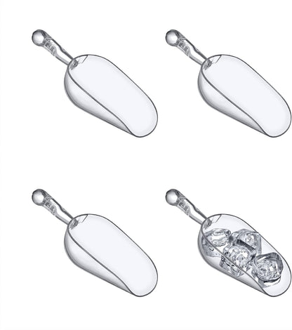 Amazing Abby - Elsa - 5-Ounce Plastic Ice Scoops (Set of 4), Plastic Utility Scoops, BPA-Free, Food-Grade, Shatter-Proof, Good for Kitchen and Restaurant, Perfect for Home and Commercial Use