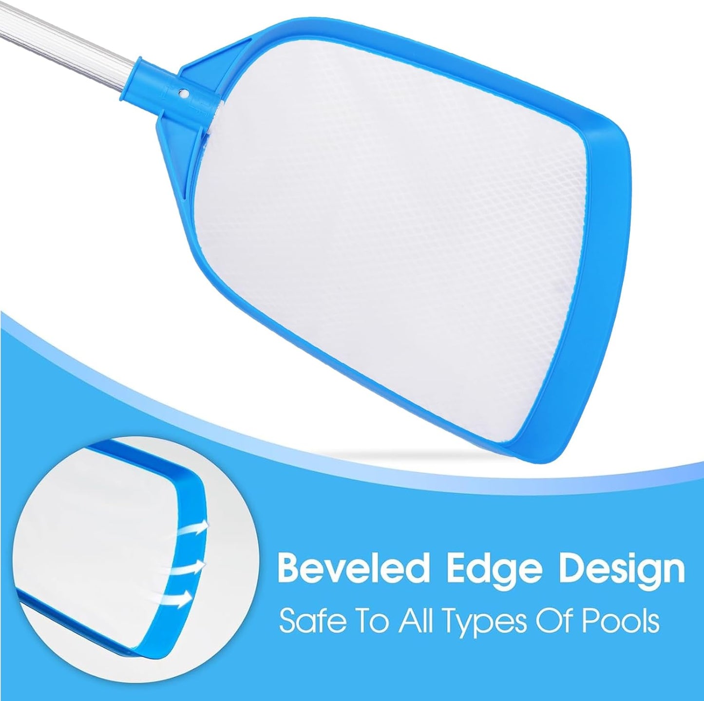 TidyMister Hot Tub Skimmer Spa Net with 12'' Aluminum Pole Ultra Fine Mesh Net Handy Leaf Skimmer for Small Above Ground Pools Pick Up Fine Debris Lightweight Net