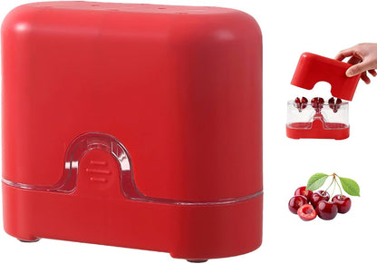 3-in-1 Cherry Pitter and Slicer, Manual Cherry Core Remover Tool Cuts Cherries in Half, for Kitchen Baking Making Cherry Jam Saving Time & Effort(Red)