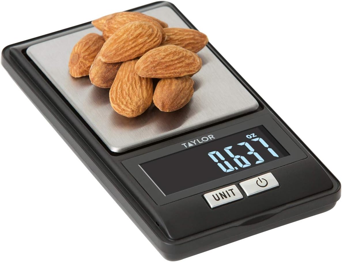 Taylor High-Precision Digital Portioning Scale with Cover, 16OZ/500G, Black